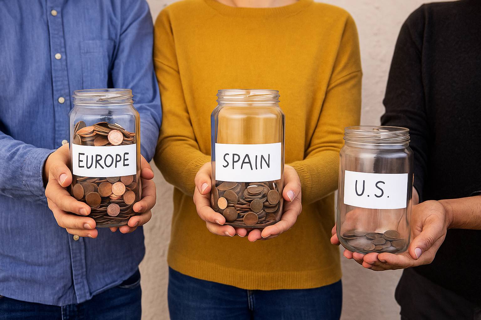Saving in 2025 — Europe vs. Spain vs. U.S.: What the Numbers Reveal